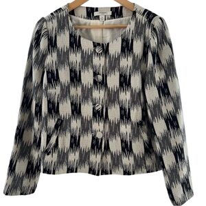 Liz Claiborne Black Cream Tweed Style Jacket  | 10 Medium  Classic Business